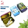 A classic metal mint box, crafted with durability in mind. Its sturdy construction keeps your breath mints fresh, adding a touch of sophistication to your purse or desk.Contact us!
